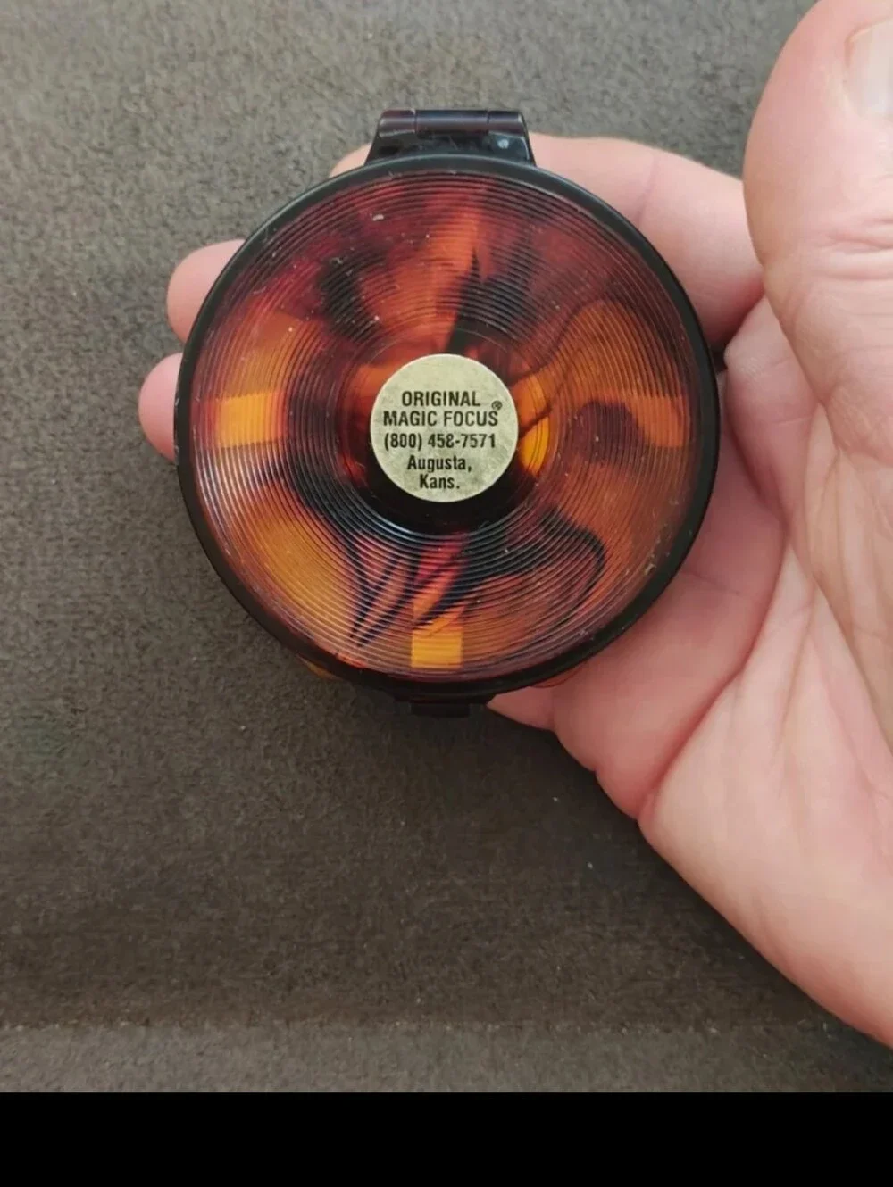 1970s Magic Focus Magnifying Compact Makeup Mirror